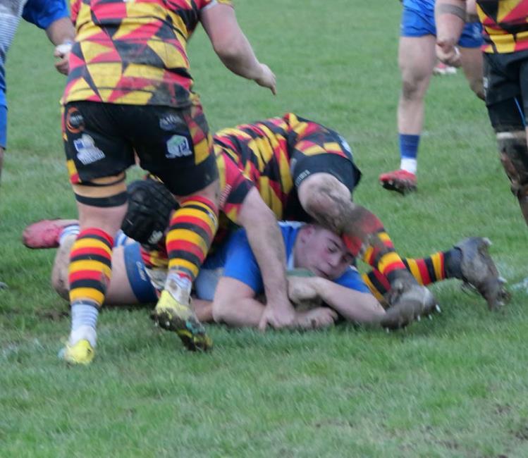 Iori Curtis ploughs over. Picture William John